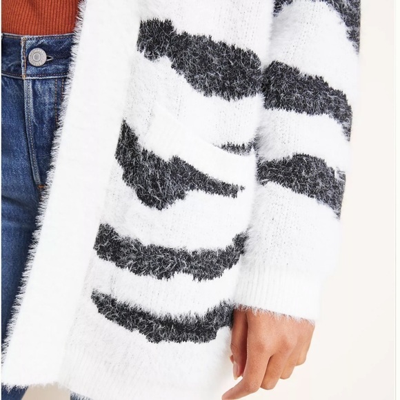 Anthropologie Zebra Eyelash Cardigan - Picture 3 of 9